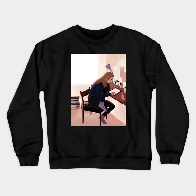 Work from home Crewneck Sweatshirt by Carina Guevara